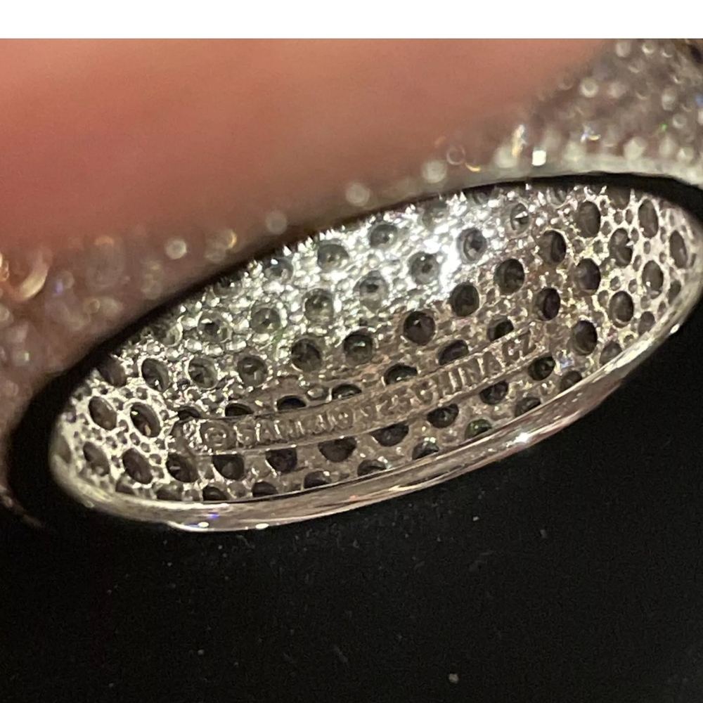 Hello Kitty Diamonique Sterling Silver Ring Blooming Flowers Eternity Band - Picture 13 of 13